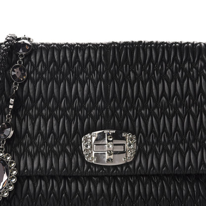 Miu Miu Nappa Matelasse Crystal Flap Clutch Black 10 of 10