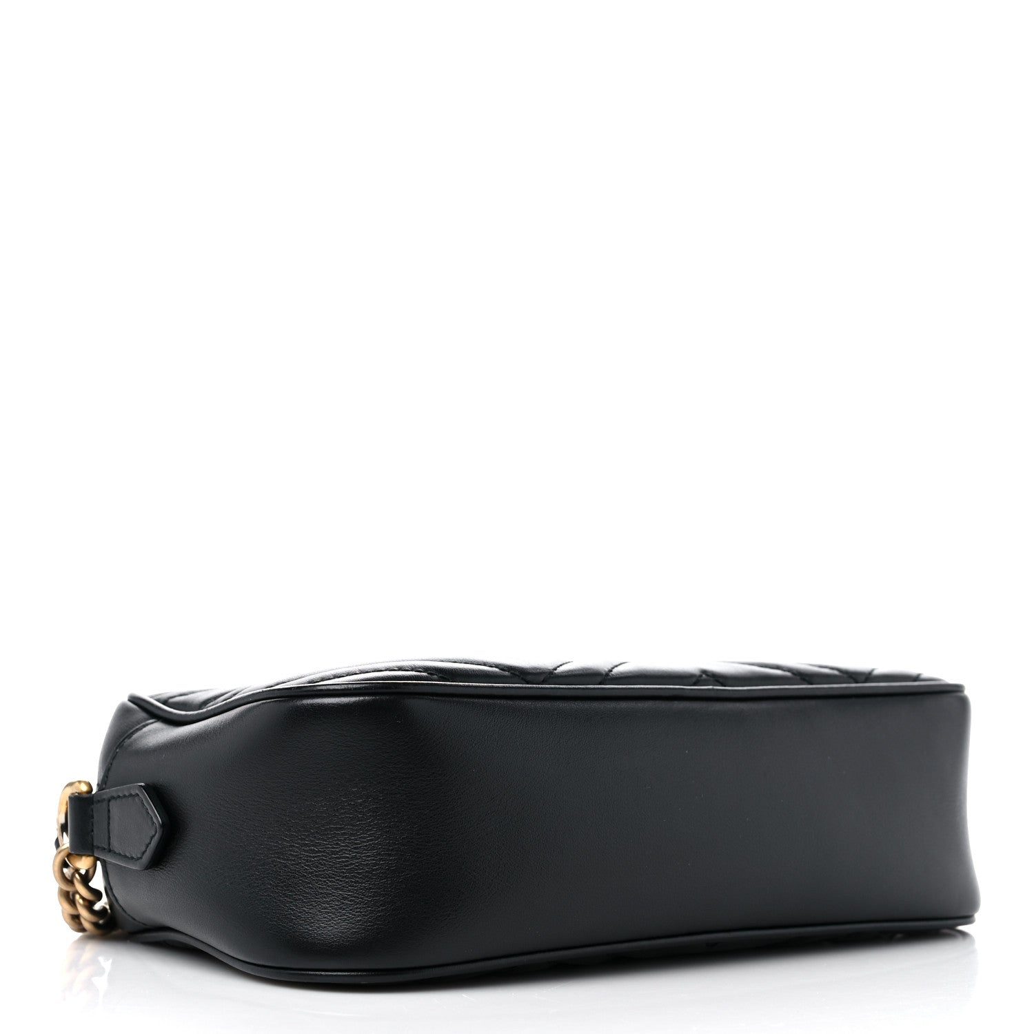 Gucci Calfskin Matelasse Small GG Marmont Chain Shoulder Bag Black 4 of 13