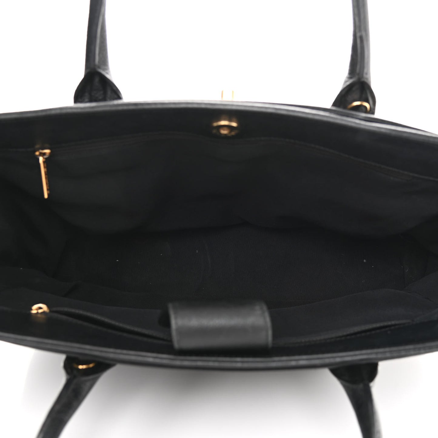 Calfskin Cerf Executive Shopper Tote Black