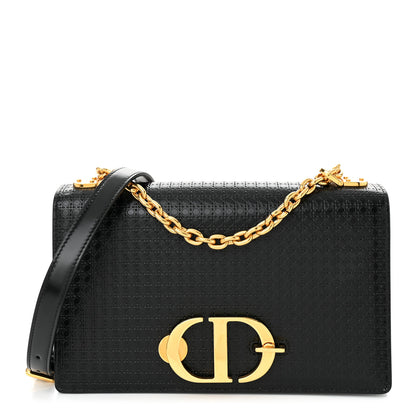 Christian Dior Patent Micro-Cannage 30 Montaigne Chain Flap Bag Black 1 of 11