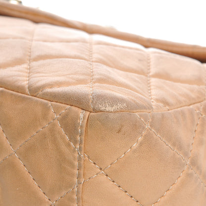 Chanel Lambskin Quilted Maxi Single Flap Beige 14 of 16