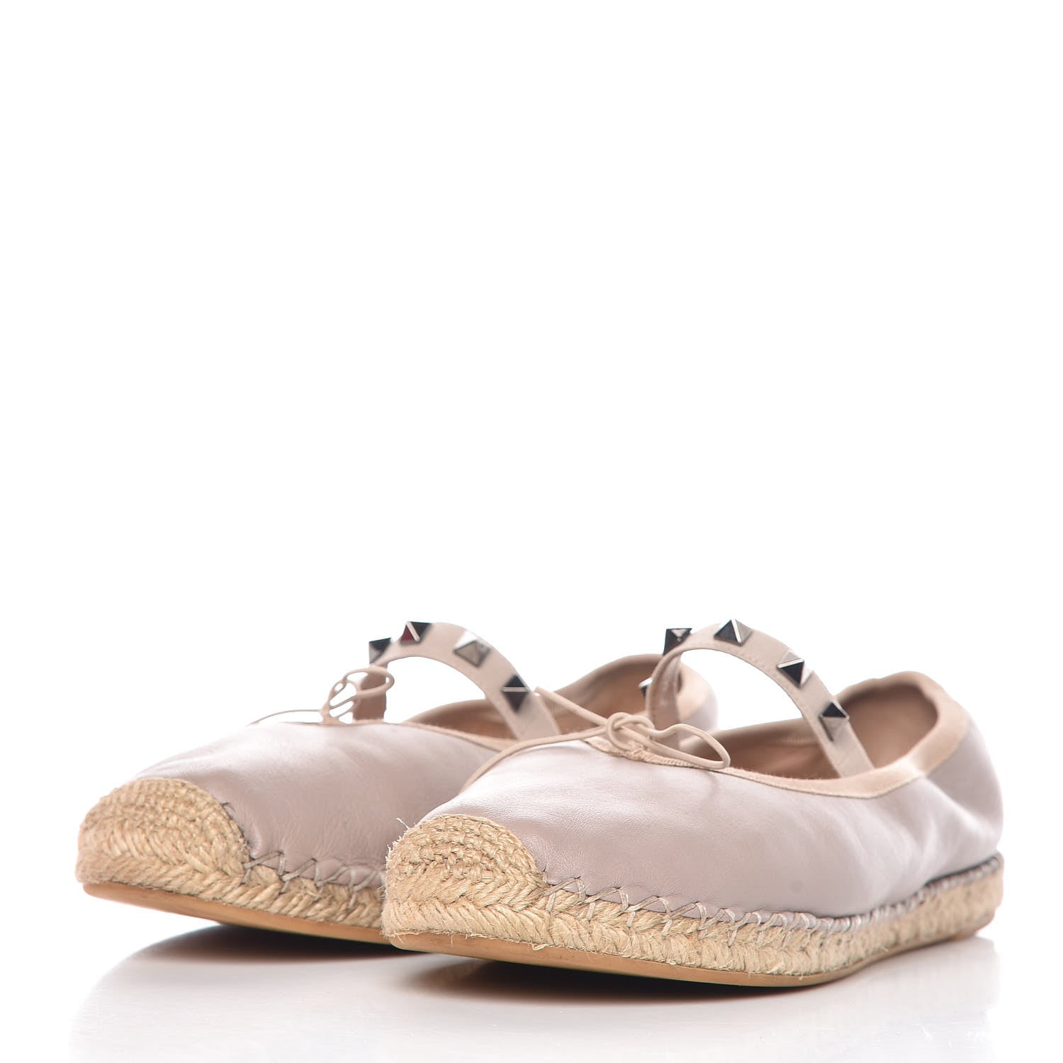 Valentino Garavani Nappa Rockstud Ballerina Espadrille Flats 37 Poudre 2 of 14