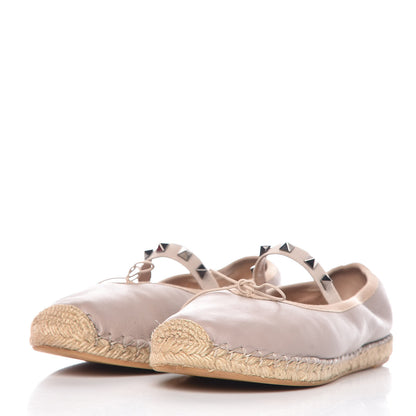 Valentino Garavani Nappa Rockstud Ballerina Espadrille Flats 37 Poudre 2 of 14