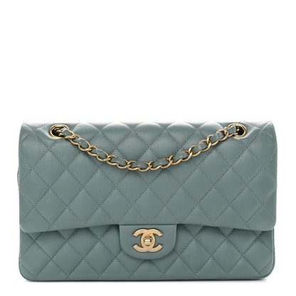 Chanel Iridescent Caviar Quilted Medium Double Flap Light Blue 1 of 12