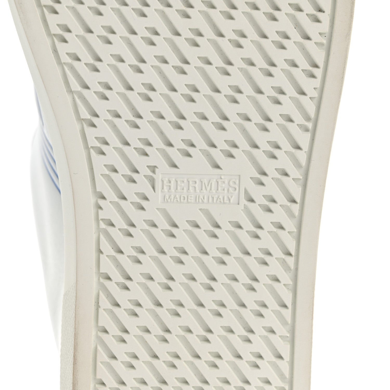 Hermes Calfskin Mens Advantage Sneakers 44 White Blue 7 of 9