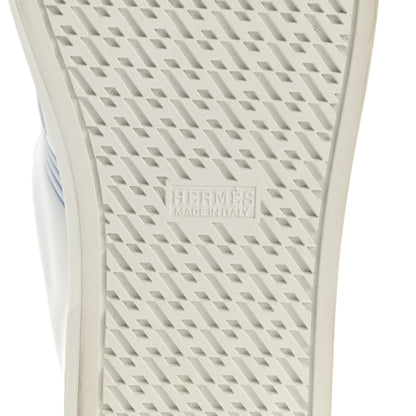 Hermes Calfskin Mens Advantage Sneakers 44 White Blue 7 of 9