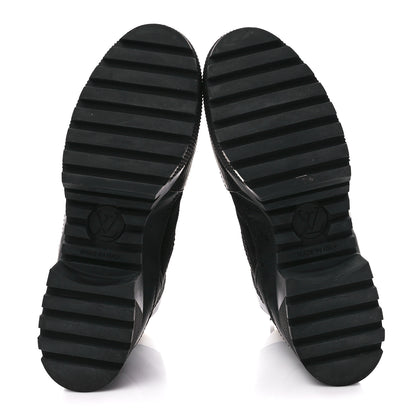 Louis Vuitton Suede Calfskin Mesh Logo Laureate Platform Desert Boots 38 Black 5 of 8
