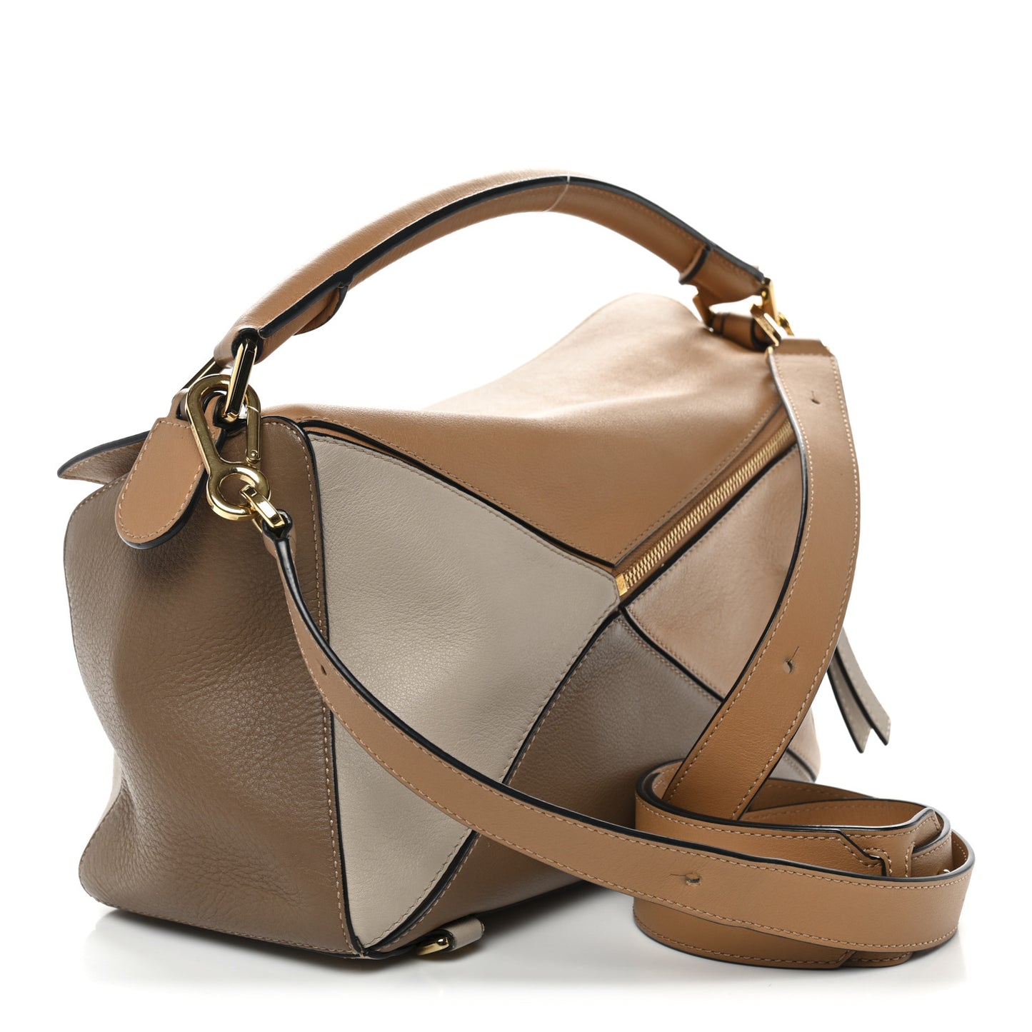 Calfskin Medium Puzzle Bag Warm Desert Mink