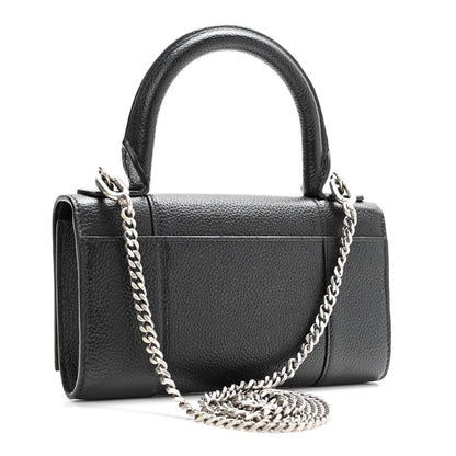 Balenciaga Grained Calfskin Hourglass Top Handle Crossbody Phone Holder Black 3 of 10