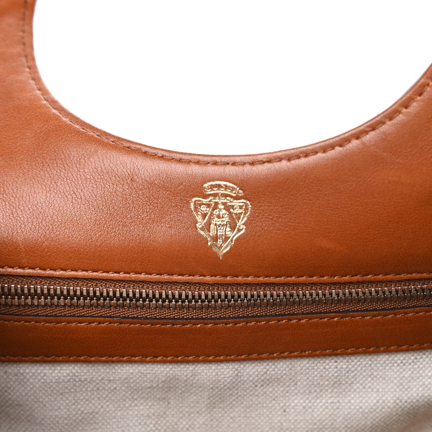 Gucci Calfskin Medium Stirrup Top Handle Bag Brown 6 of 17