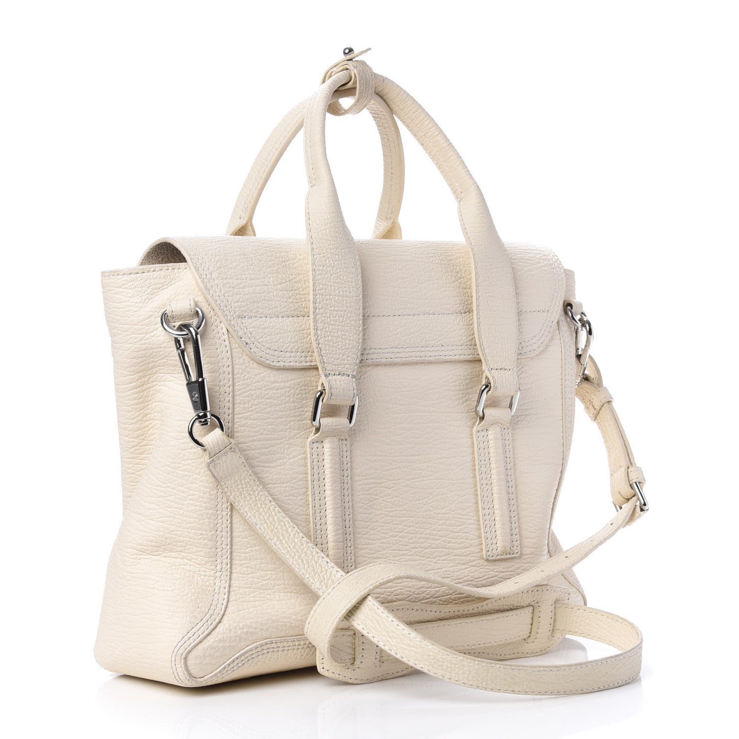 3.1 Textured Calfskin Medium Pashli Satchel Milk