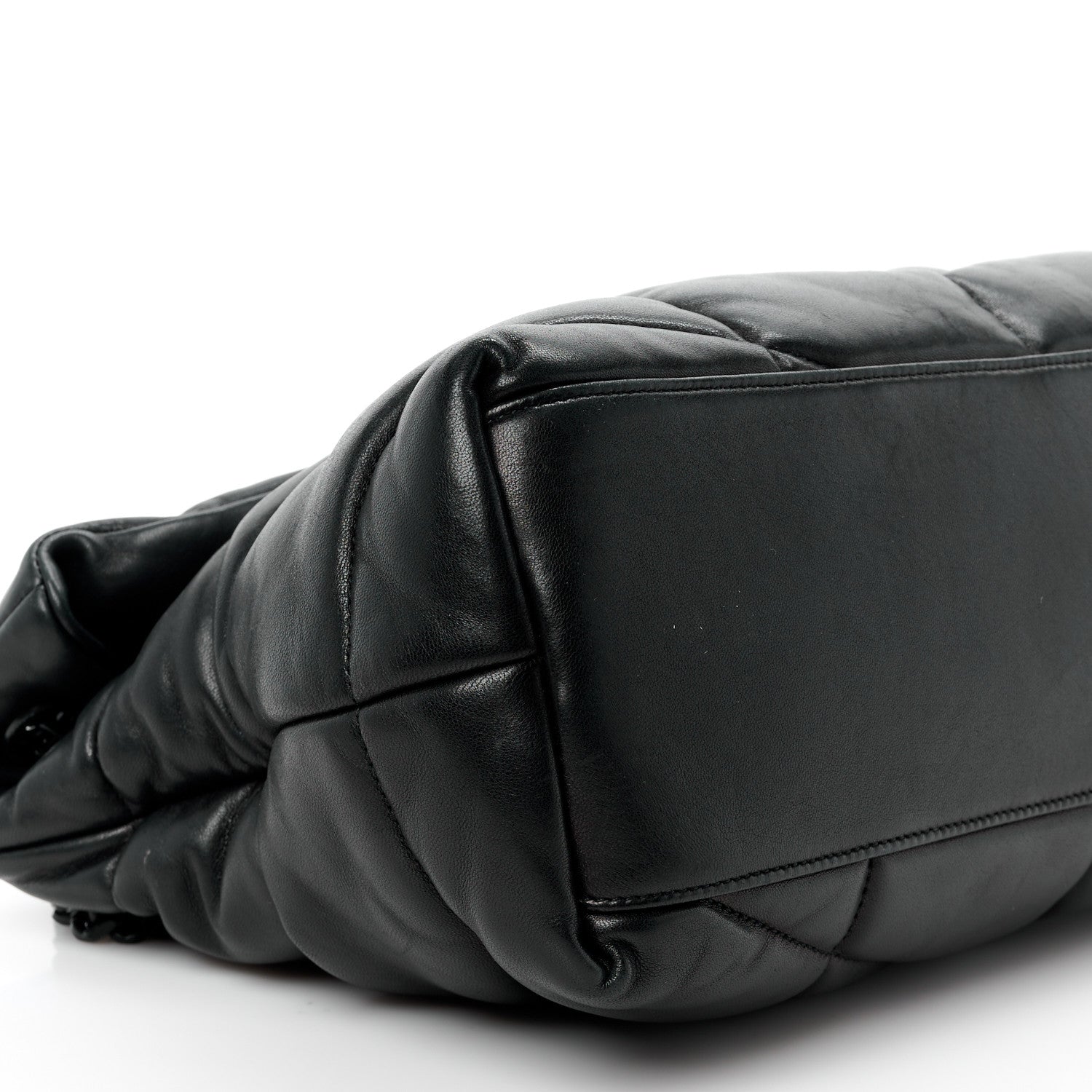 Saint Laurent Lambskin Quilted Monogram Monochrome Medium Loulou Puffer Chain Satchel Black 10 of 11