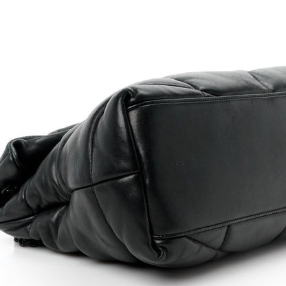 Saint Laurent Lambskin Quilted Monogram Monochrome Medium Loulou Puffer Chain Satchel Black 10 of 11
