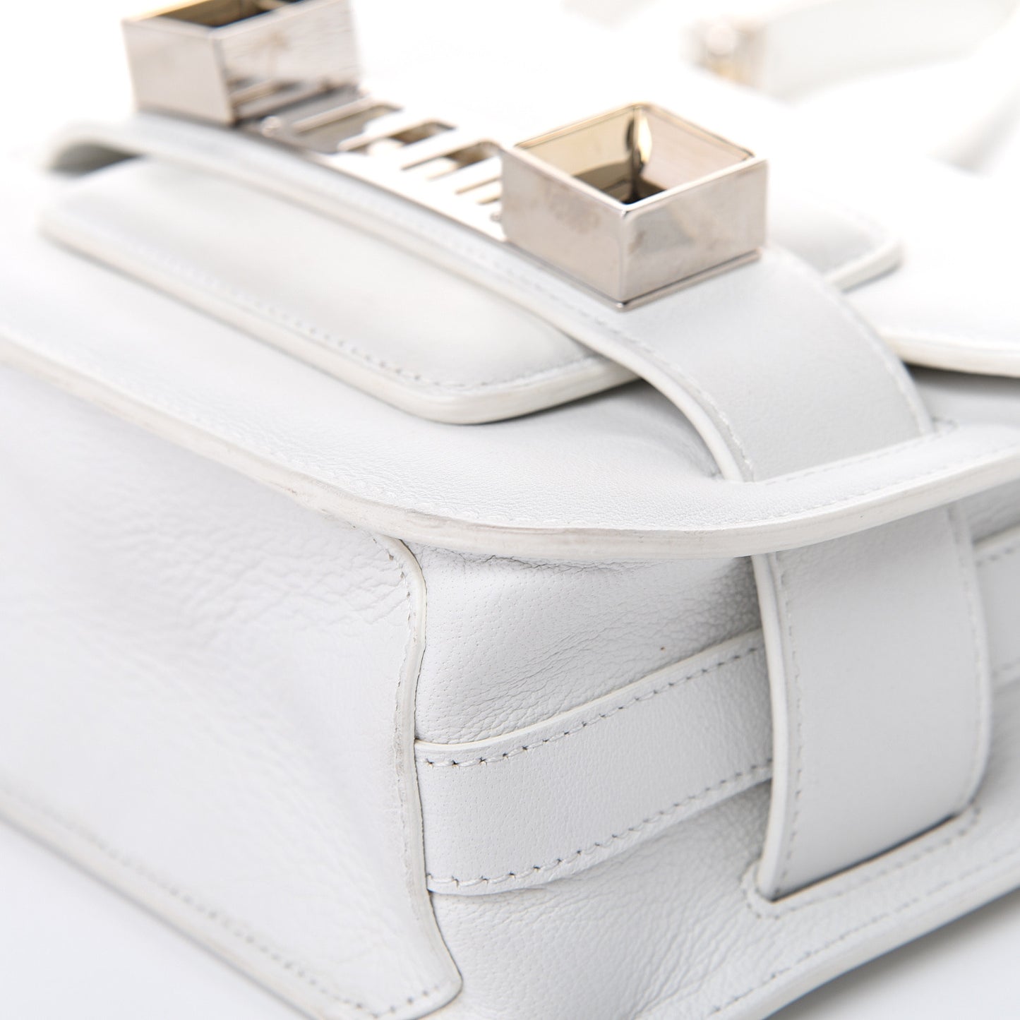 Calfskin Tiny PS11 Classic Shoulder Bag White