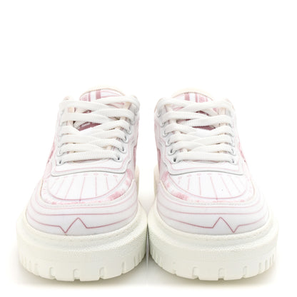 Christian Dior Neoprene Technical Fabric Dior Addict Toile De Jouy Low Top Sneakers 36.5 Framboise 3 of 9