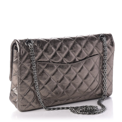 Chanel Metallic Aged Calfskin Quilted 2.55 Reissue 226 Flap Dark Silver 3 of 11