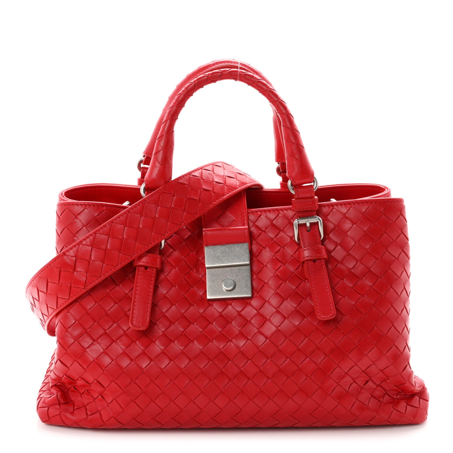 Bottega Veneta Nappa Intrecciato Small Roma Tote Red 1 of 11