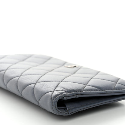 Chanel Lambskin Quilted Yen Wallet Blue 11 of 15