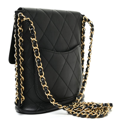 Chanel Calfskin Quilted Chain Small Hobo Bag Black 2 of 8
