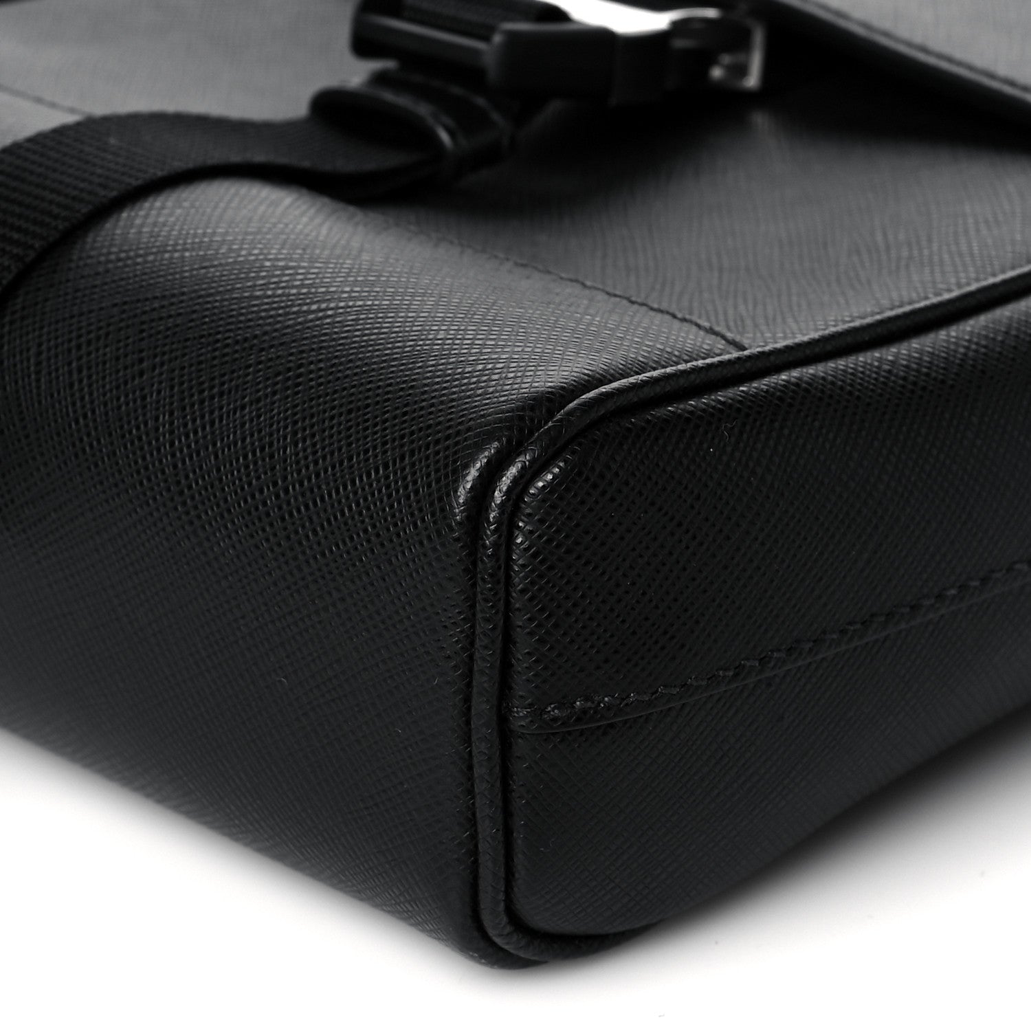 Prada Saffiano Messenger Satchel Black 9 of 9
