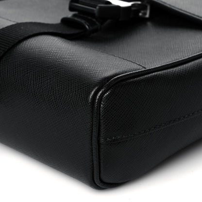 Prada Saffiano Messenger Satchel Black 9 of 9