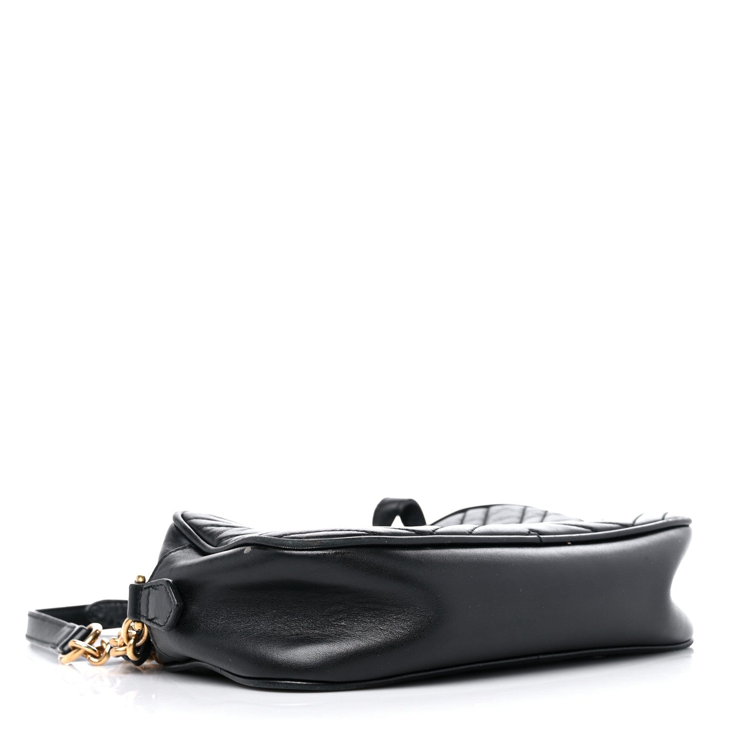 Gucci Calfskin Matelasse Small GG Marmont Chain Shoulder Bag Black 4 of 18
