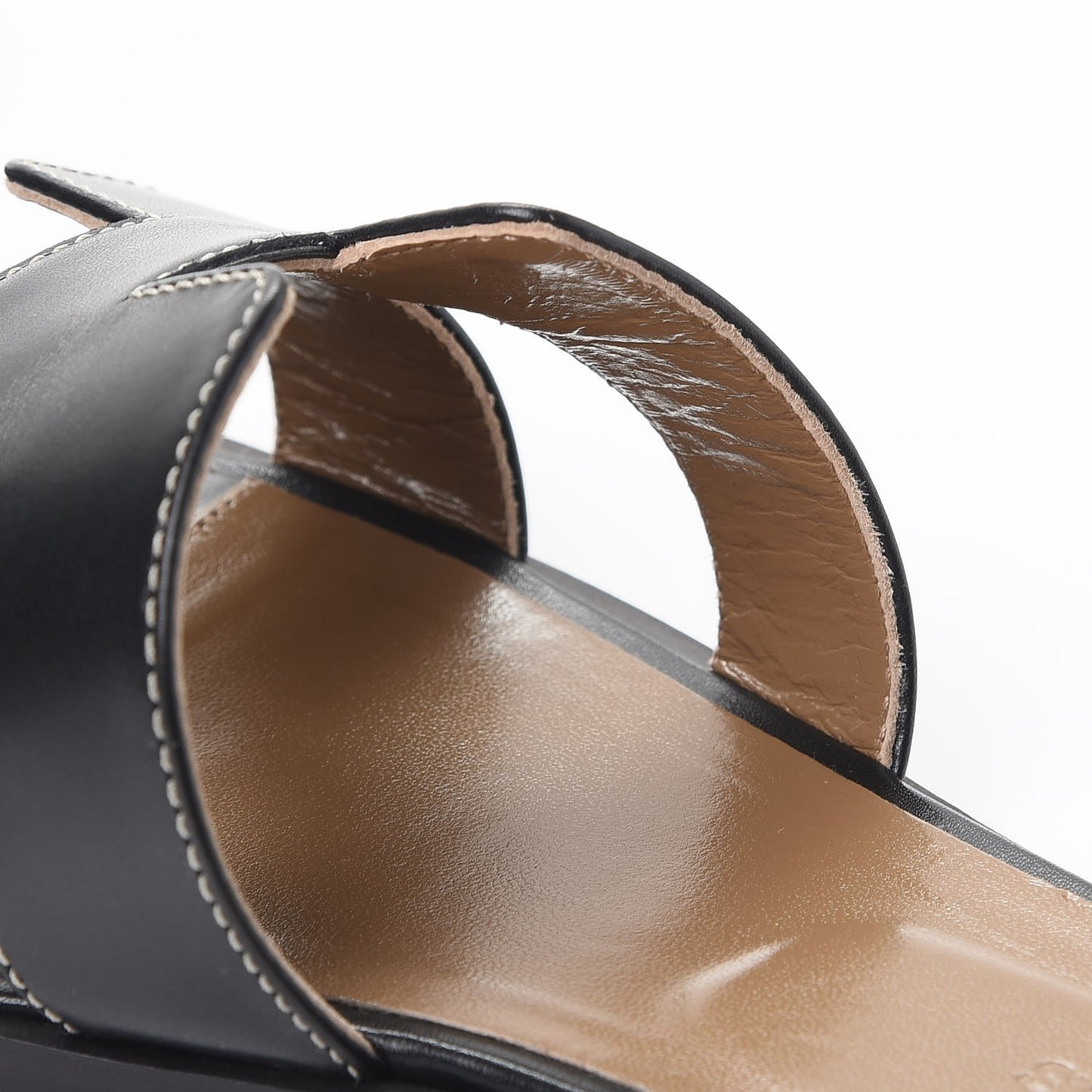 Box Calfskin Oran Sandals 38 Black