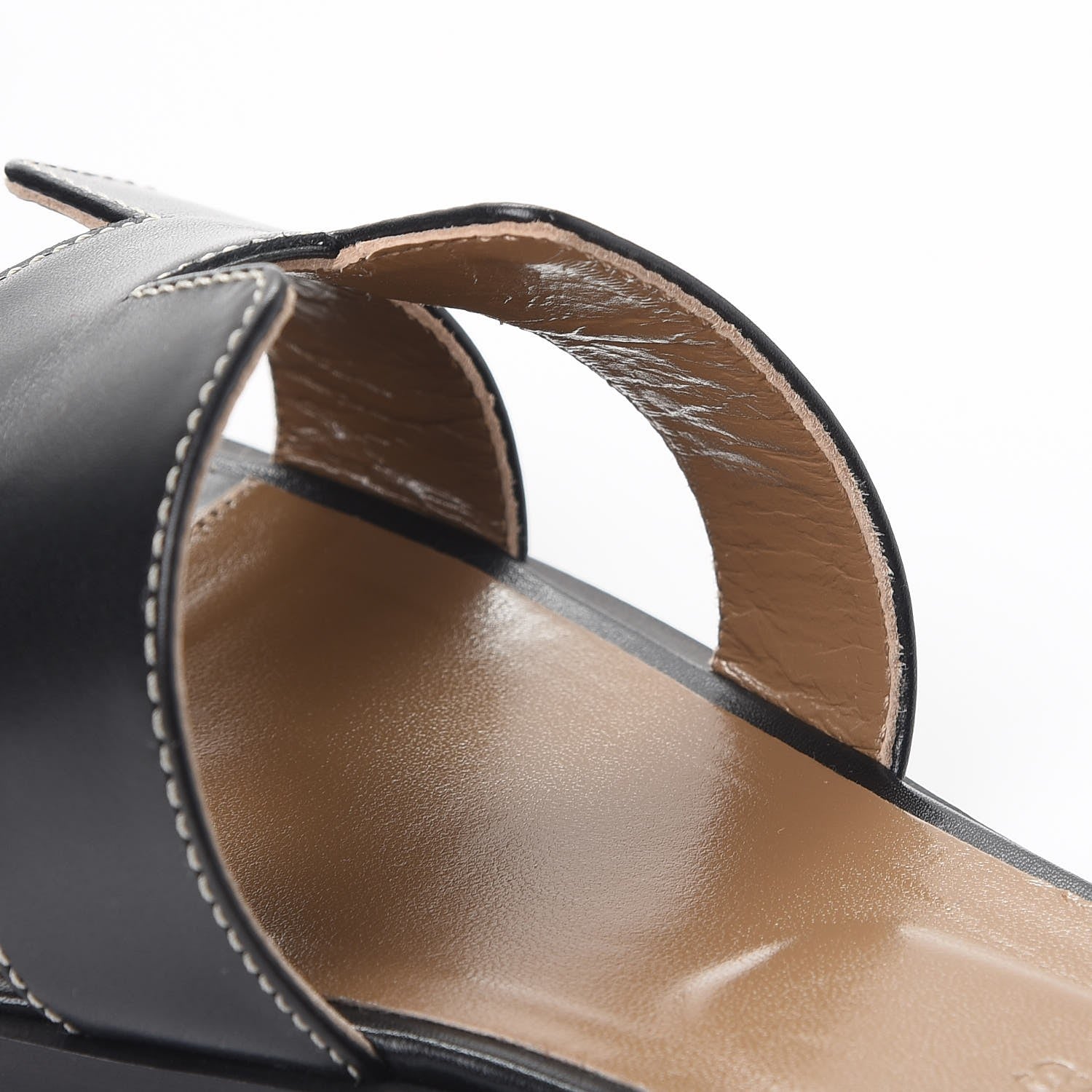 Hermes Box Calfskin Oran Sandals 38 Black 11 of 14
