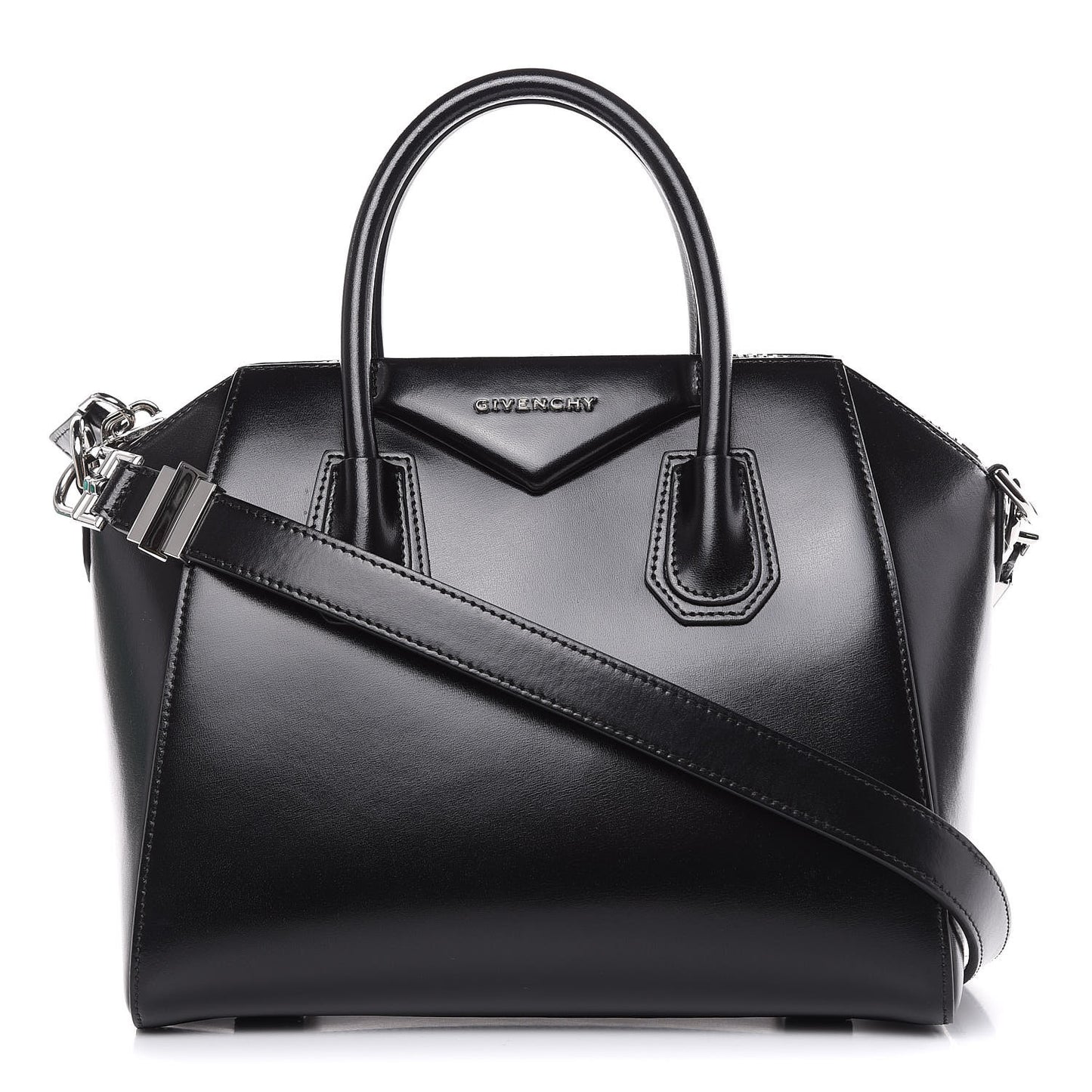 Shiny Lord Calfskin Small Antigona Black