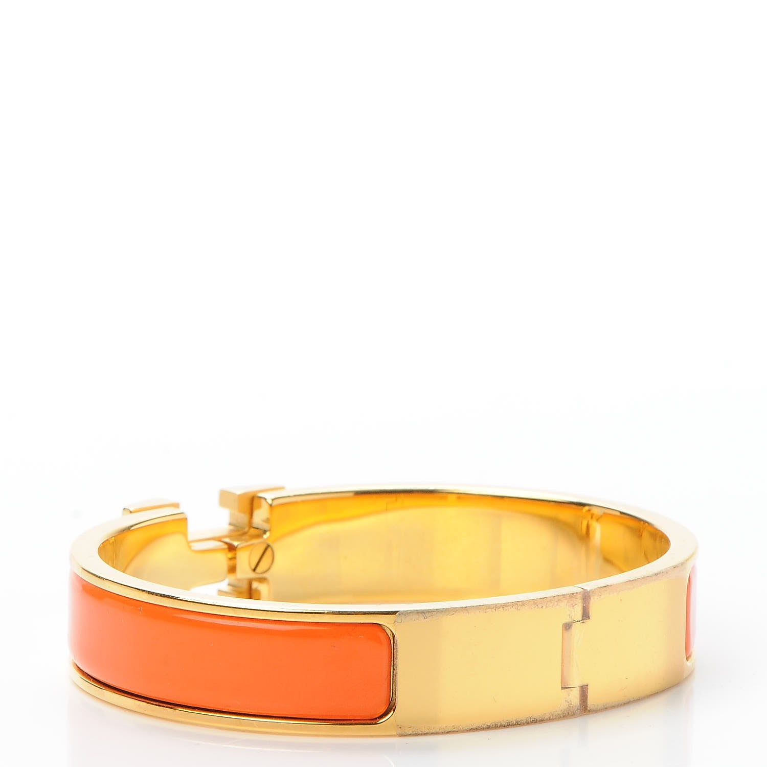 Hermes Enamel Narrow Clic Clac H Bracelet PM Orange 3 of 6