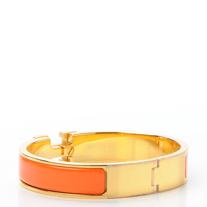 Hermes Enamel Narrow Clic Clac H Bracelet PM Orange 3 of 6