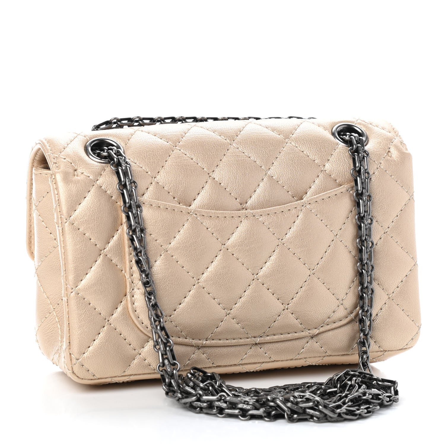 Chanel Metallic Sheepskin Quilted 2.55 Reissue Mini Flap Beige 2 of 8