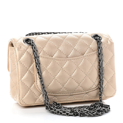Chanel Metallic Sheepskin Quilted 2.55 Reissue Mini Flap Beige 2 of 8