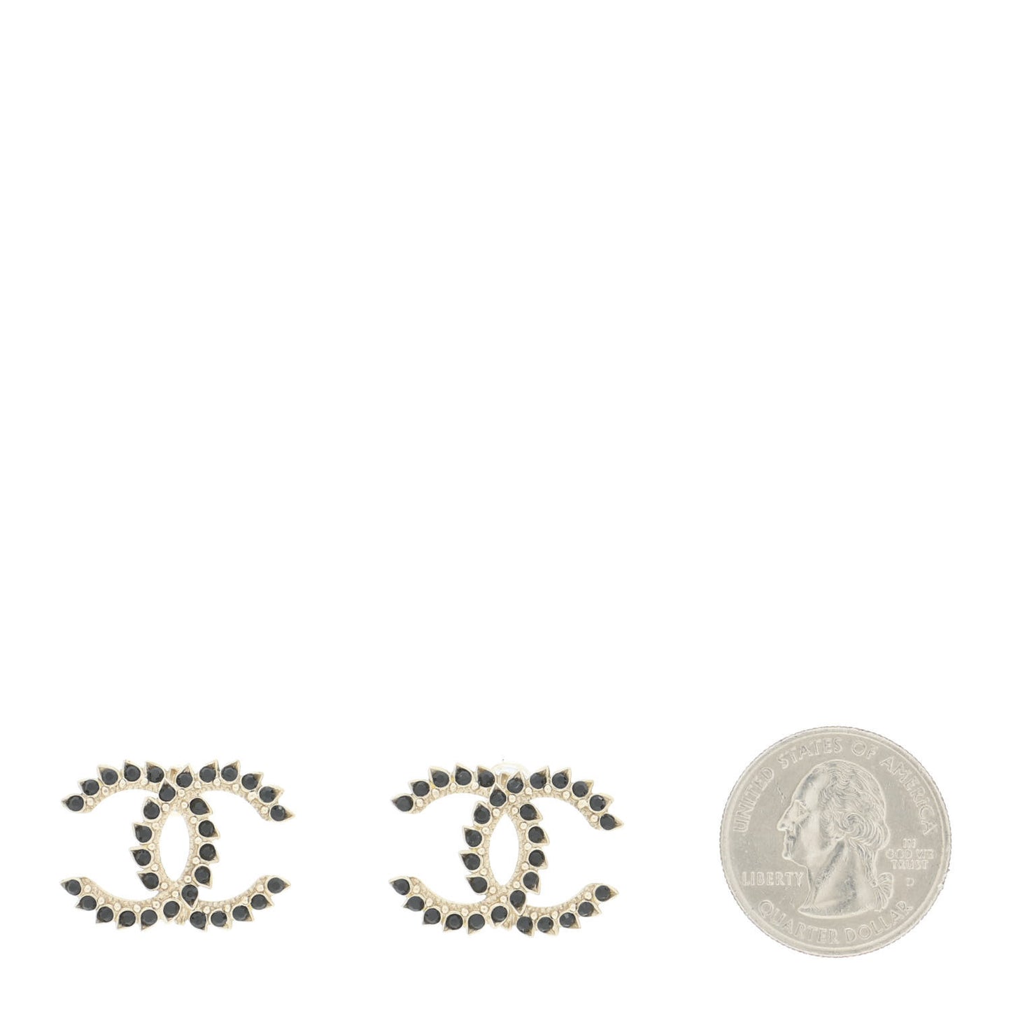 Strass Crystal Dazzling Wheat CC Earrings Black Gold