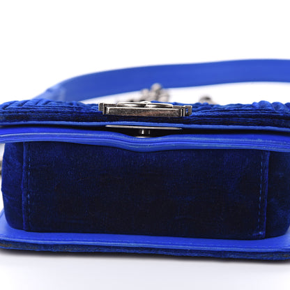 Chanel Velvet Quilted Mini Boy Flap Blue 10 of 12
