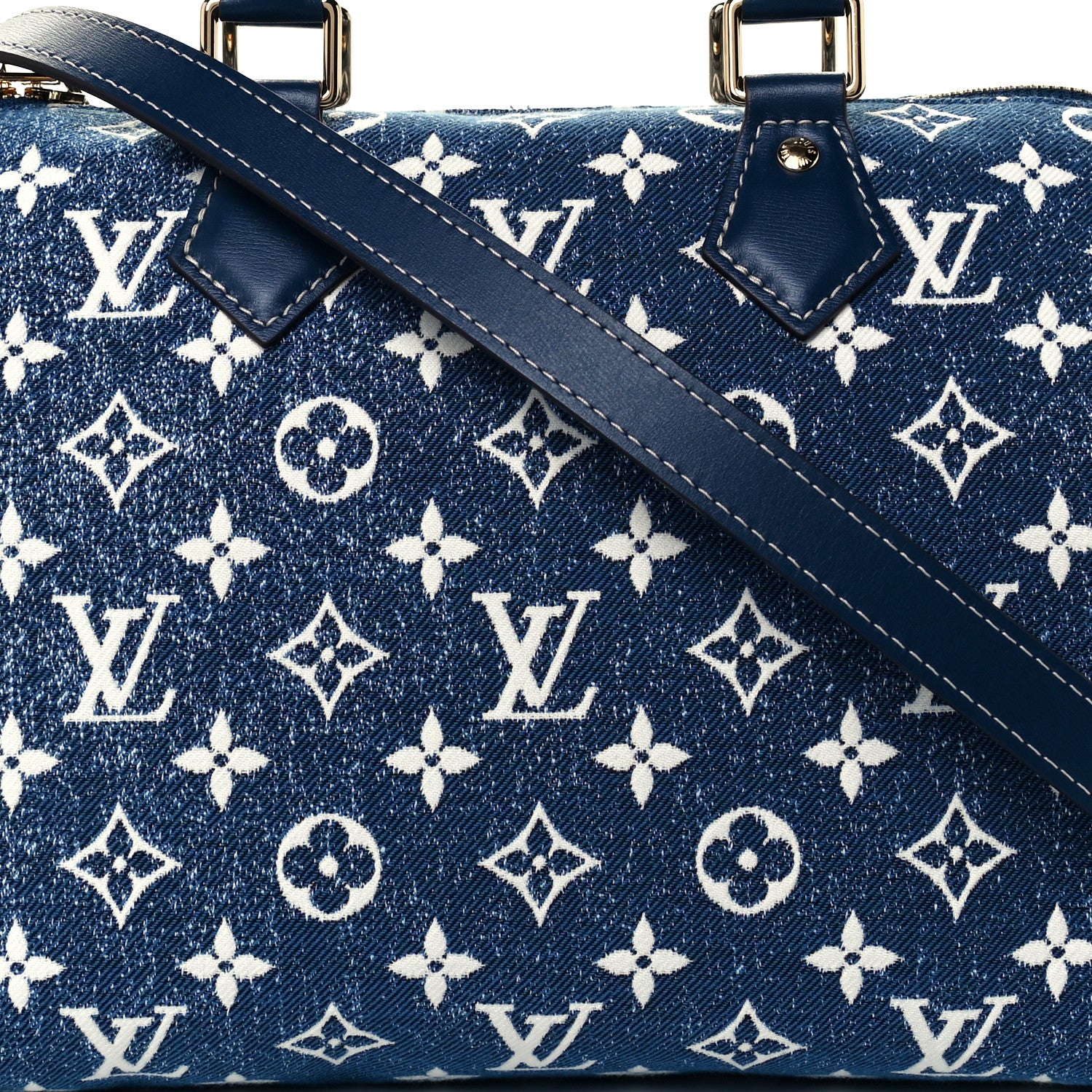 Louis Vuitton Monogram Jacquard Denim Speedy Bandouliere 25 Bleu 8 of 10