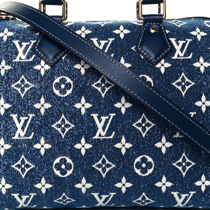 Louis Vuitton Monogram Jacquard Denim Speedy Bandouliere 25 Bleu 8 of 10