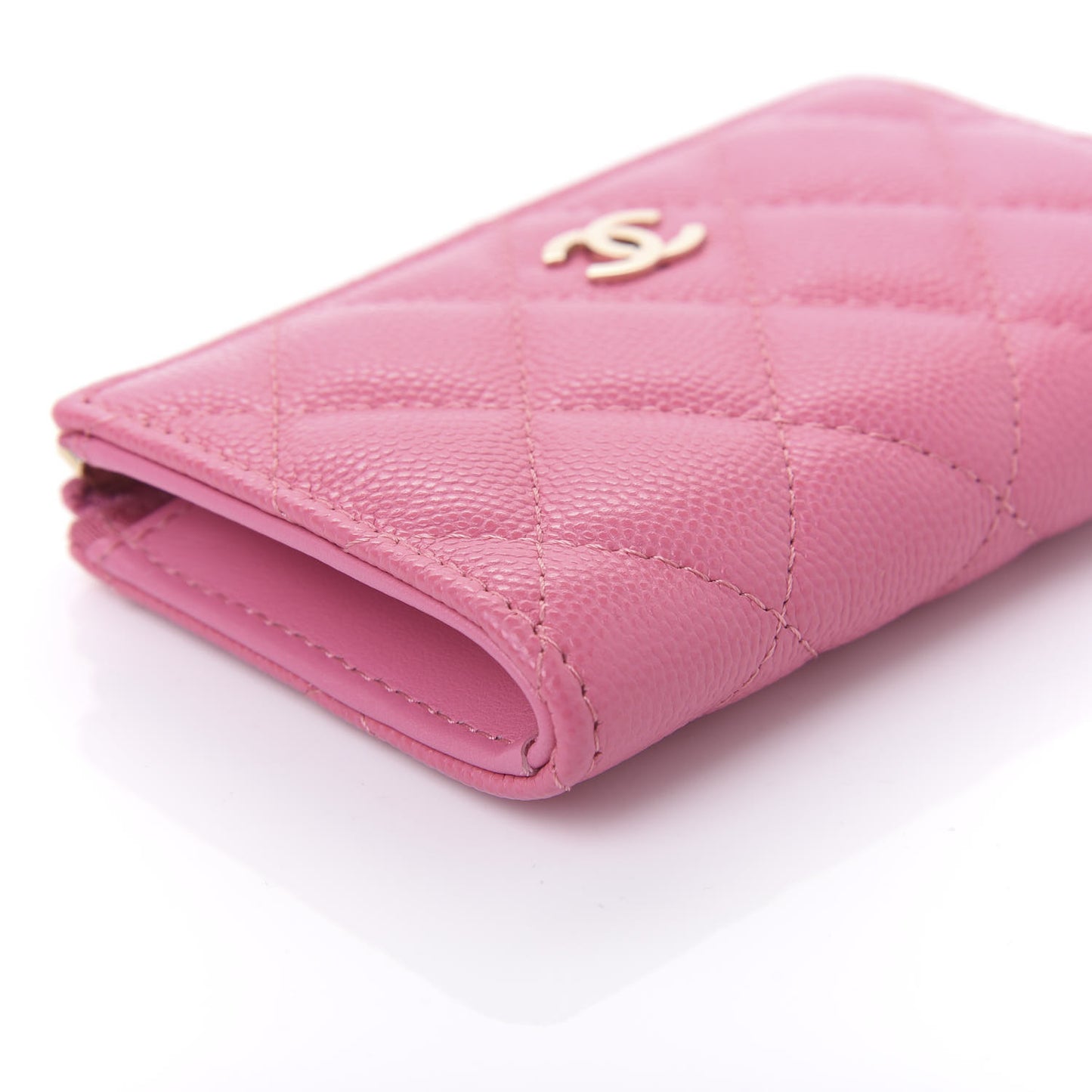 Caviar Quilted Key Holder Case Pink