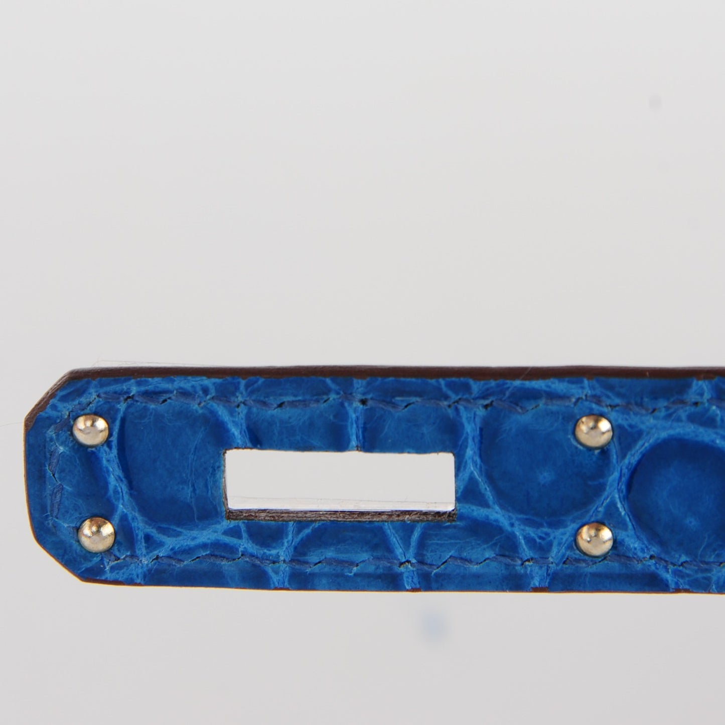 Shiny Niloticus Crocodile Kelly Cut Pochette Mykonos