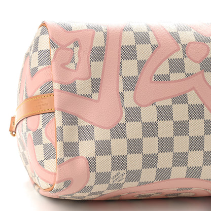 Louis Vuitton Damier Azur Tahitienne Speedy Bandouliere 30 Rose Ballerine 8 of 9