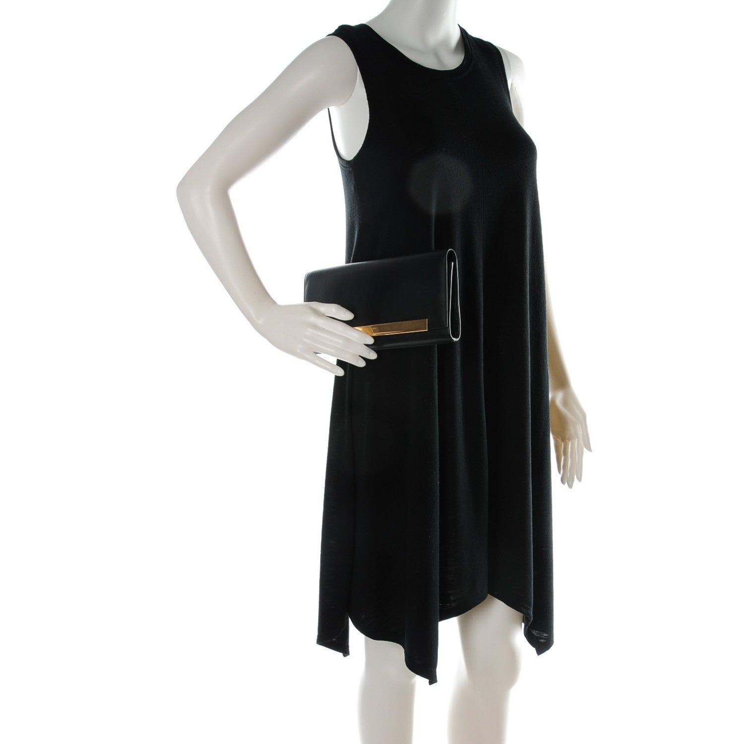 Saint Laurent Calfskin Lutetia Flap Clutch Black 2 of 7