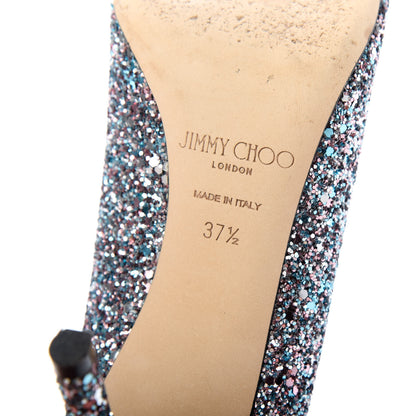 Jimmy Choo Glitter Pointy Toe Romy 85 Pumps 37.5 Bubblegum Mix 9 of 10