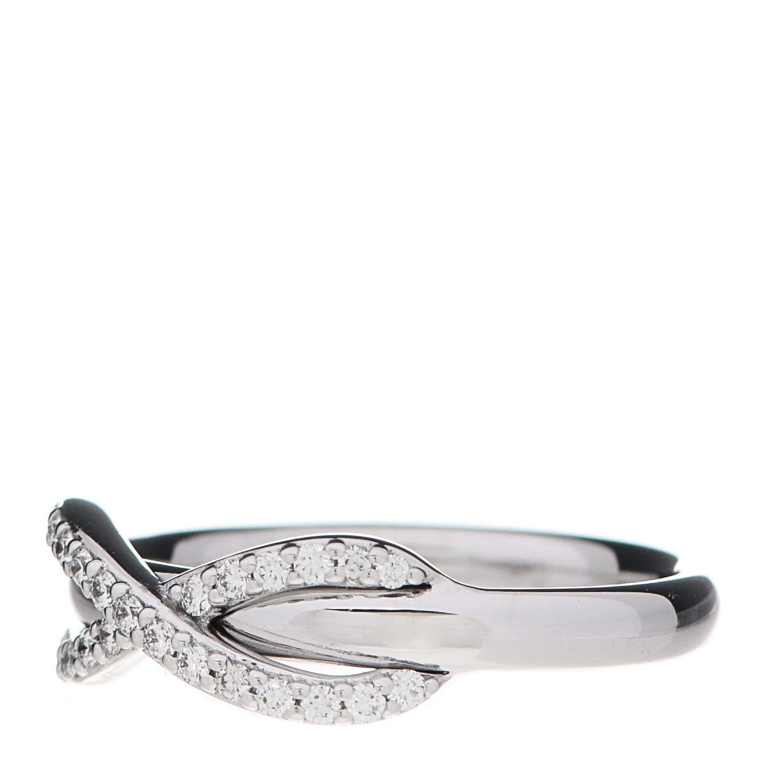 Tiffany 18K White Gold Diamond Infinity Ring 49 5 3 of 6