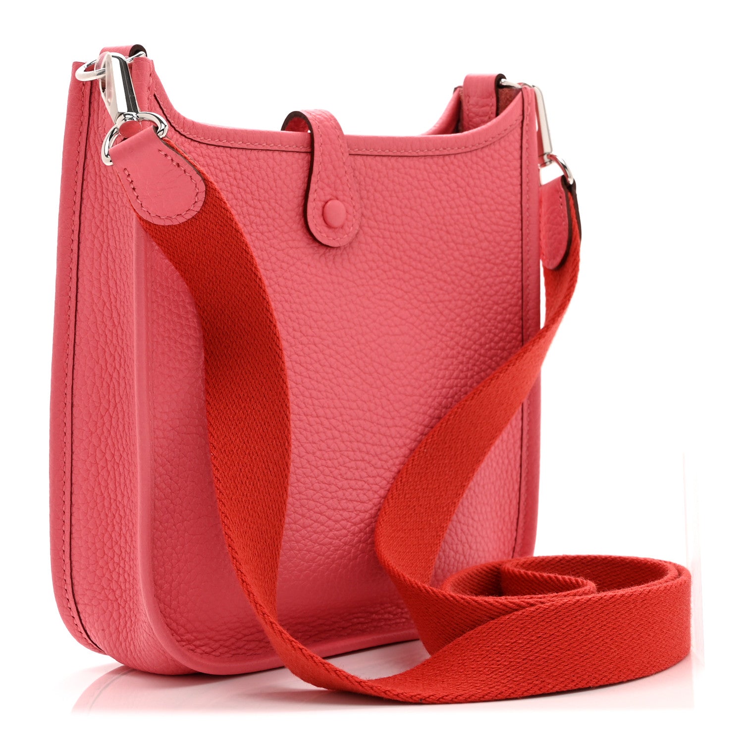 Hermes Taurillon Clemence Amazone Evelyne TPM Rose Azalee Rouge Pivoine 3 of 12