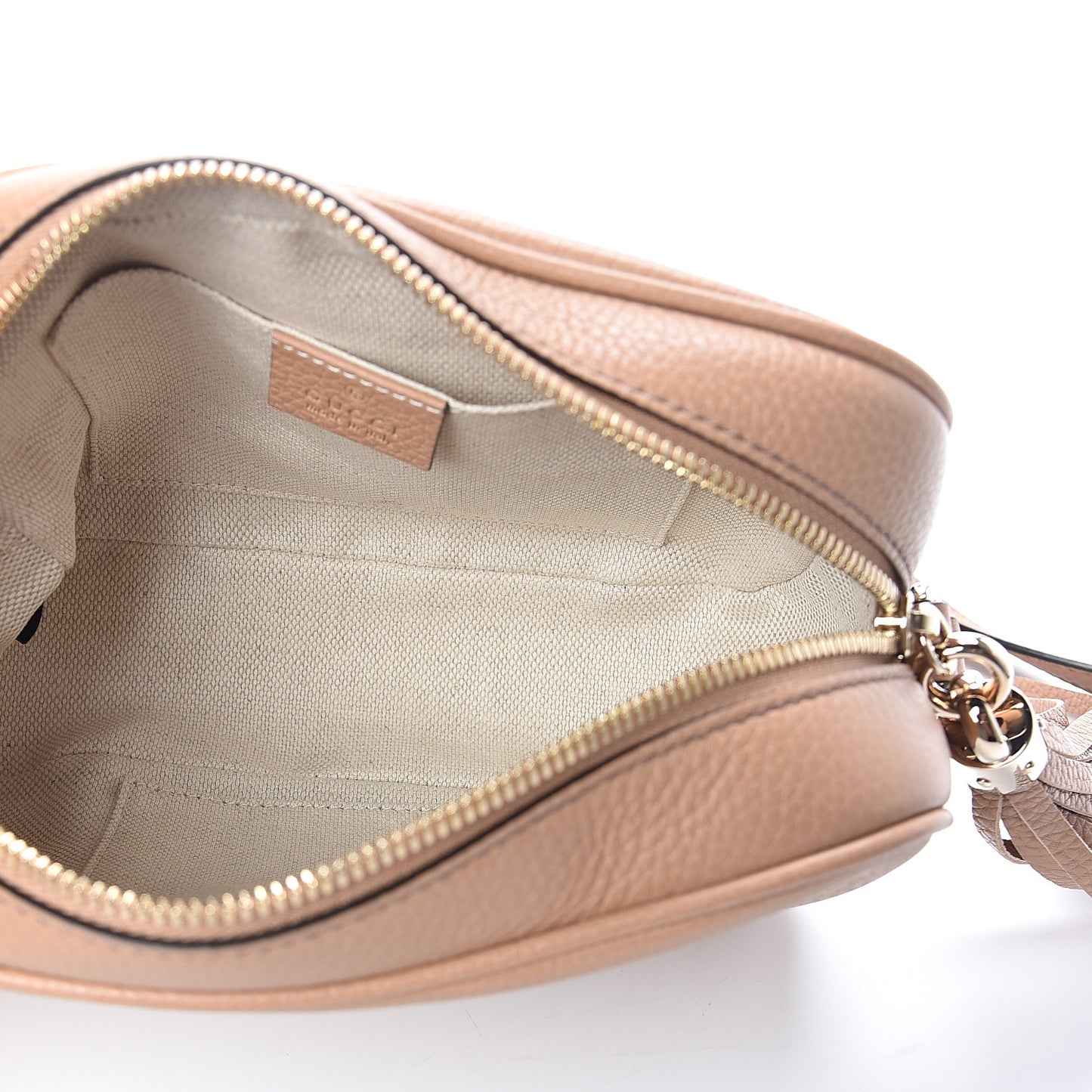 Pebbled Calfskin Small Soho Disco Bag Camelia