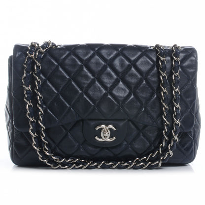 Chanel Lambskin Jumbo Single Flap Navy 1 of 7
