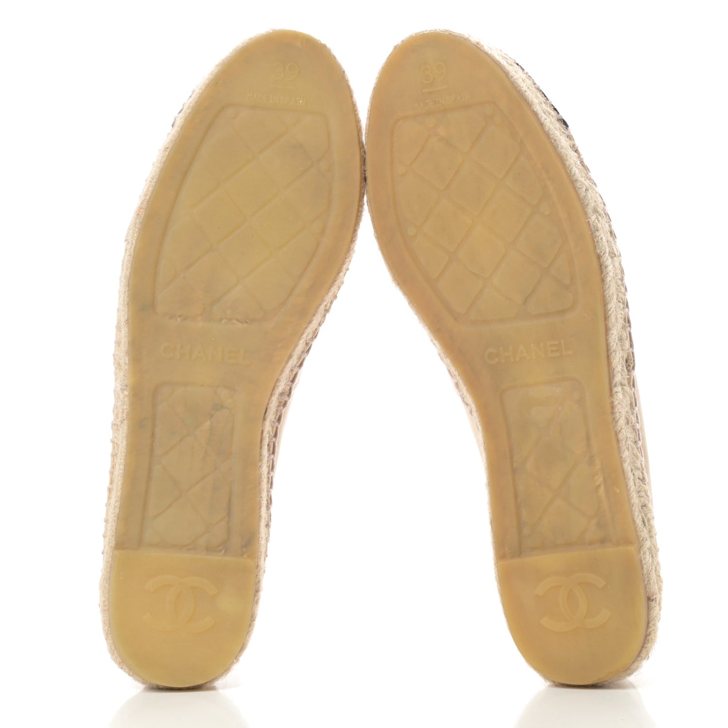 Lambskin CC Espadrilles 39 Beige Black