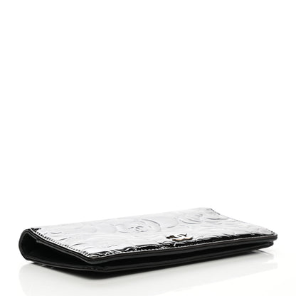 Chanel Patent Camellia Embossed Yen Wallet Black 4 of 13