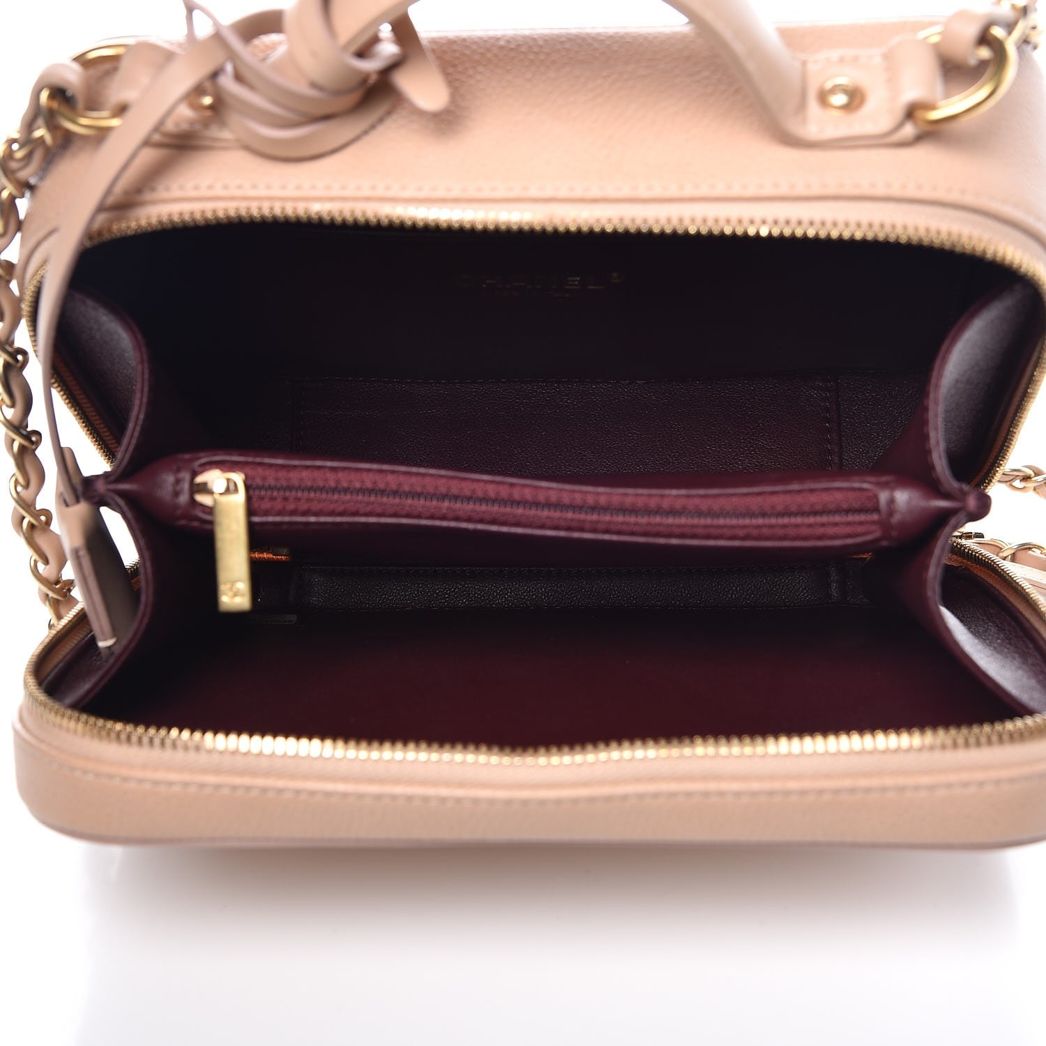 Chanel Caviar Quilted Medium CC Filigree Vanity Case Beige 5 of 8