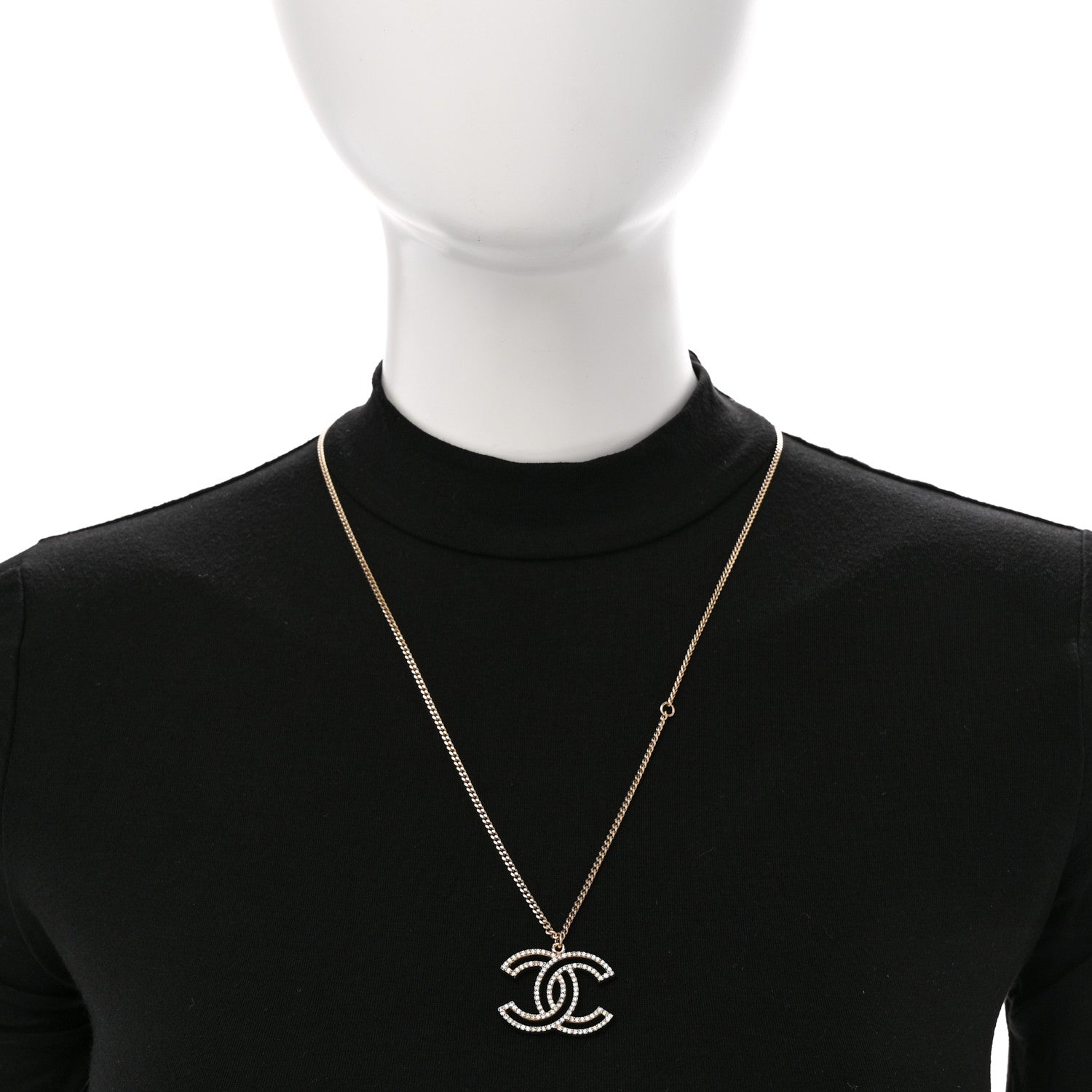 Chanel Crystal CC 100 Anniversary Necklace Gold 2 of 6